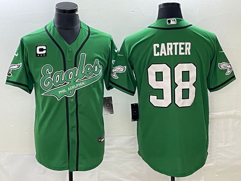 Men Philadelphia Eagles #98 Carter Green Co Branding Game NFL Jersey style 2